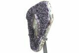 Sparkling, Amethyst Geode Section on Metal Stand #208990-3